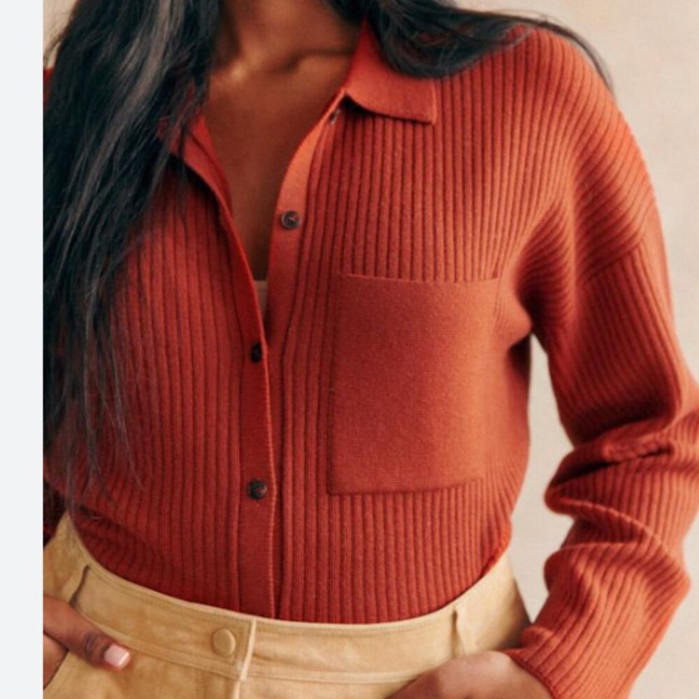 Sezane Liya Cardigan Rust - Size XXS